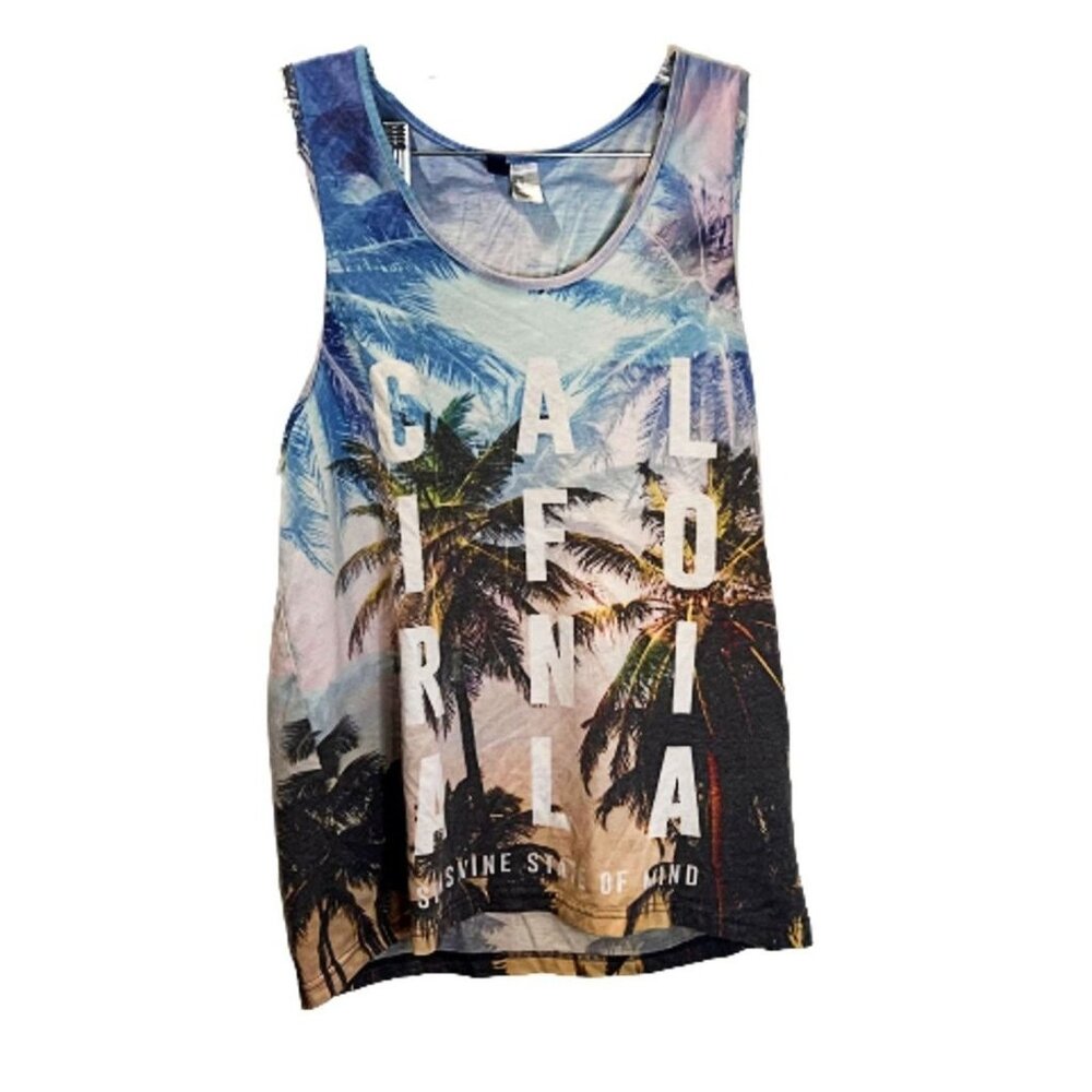 H&M Divided Men's Graphic Tank Top Palm Tree California Suns‎